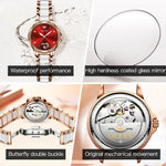 Load image into Gallery viewer, OLEVS Women&#39;s Ceramic Strap Love Dial Mechanical Watch Model 6631
