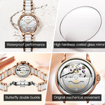 Load image into Gallery viewer, OLEVS Women&#39;s Ceramic Strap Love Dial Mechanical Watch Model 6631
